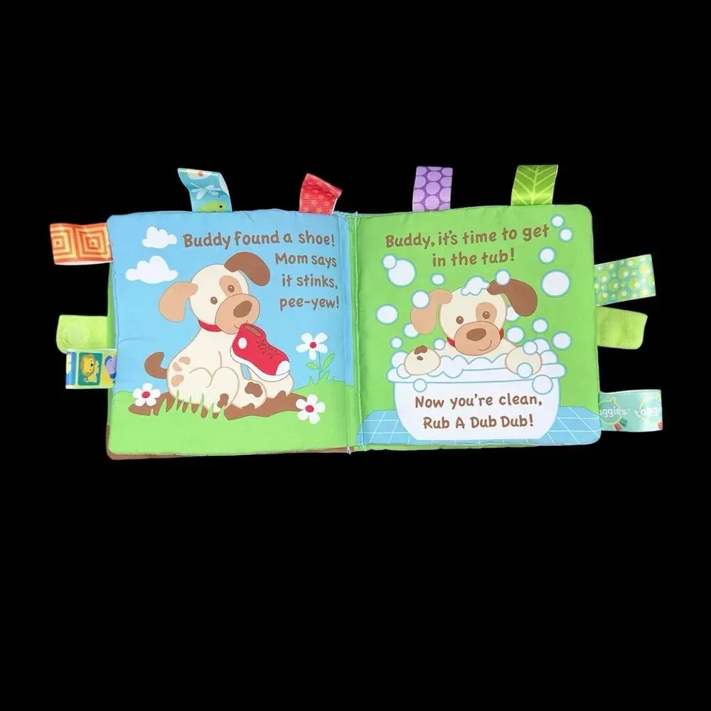 Mary Meyer Taggies Buddy Dogs Busy Day Activity Cloth Book Squeaker Baby Toy